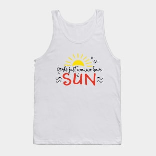 Sunset Typography Beach Art Tank Top